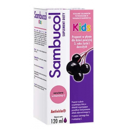 Чорна бузина, Black Elderberry, Sambucol, сироп для дітей, 120 мл
