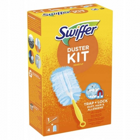 Щітка магніт для збирання пилу Swiffer duster, піпідастр з 4-ма змінними насадками
