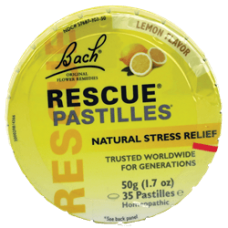 Rescue Pastilles Bach - натуральний заспокійливий засіб жувальні цукерки зі смаком лимону (термін придатності 02.2026)