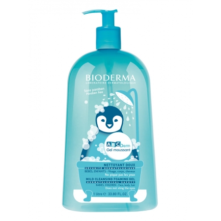 Очищуючий гель для обличчя, тіла та волосся Bioderma ABCDerm Gel Moussant 1 літр