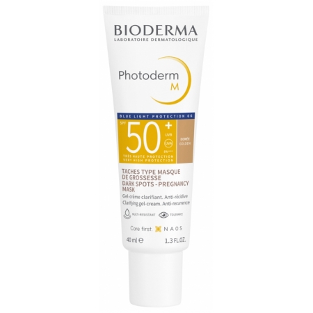  Сонцезахисний тонуючий крем  проти пігментних плям  Bioderma Photoderm M Dore  SPF 50+ 