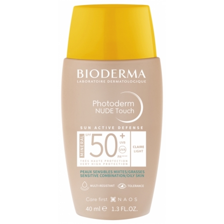 Вioderma Photoderm Nude Touch SPF 50 clair Сонцезахисний флюід для жирної й комбінованої шкіри обличчя