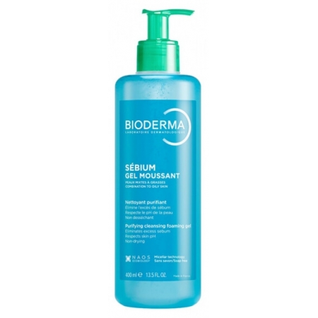 Bioderma Sebium Gel Moussant 400 мл - очищуючий гель для комбінованої та жирної шкіри 