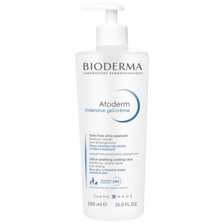 Bioderma Atoderm Intensive Gel Creme - інтенсивний відновлюючий гель-крем для сухої чутливої ​​шкіри 500 мл