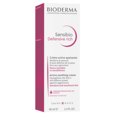 Bioderma Sensibio Defensive Rich активний крем для чутливої шкіри, 40 мл