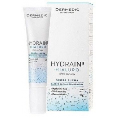 Крем під очі Dermedic Hydrain 3 Hialuro Under-Eye cream із вітаміном Е