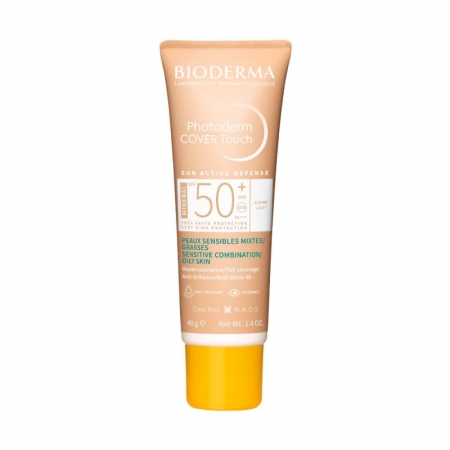 Сонцезахисний крем з тоном - Bioderma Photoderm Cover Touch SPF 50 (light colour)