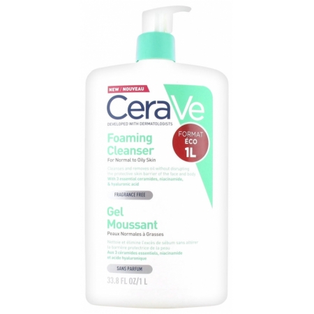 CeraVe - Очищаючий гель для нормальної та жирної шкіри обличчя та тіла 1л