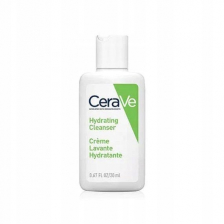 CeraVe hydrating cleanser 20 мл Зволожуючий крем-гель для очищення з церамідами для нормальної та сухої шкіри обличчя та тіла 20 мл