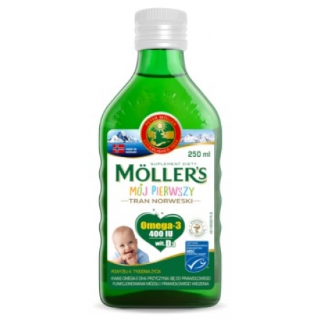 Mollers tran omega-3 норвезький риб'ячий жир для дітей від 1 місяця без добавок 250 мл