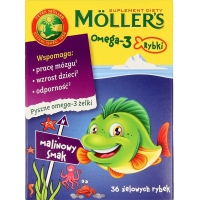 Tran Mollers Omega-3 рибки, зі смаком малини, 36 шт