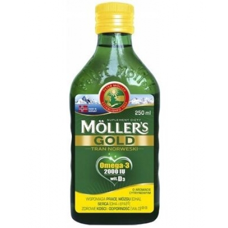 Риб'ячий жир Норвегія Mollers Gold omega 3 c лимонним ароматом 250 мл