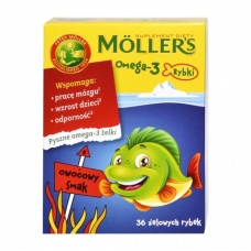 Mollers Omega-3 рибки, фруктовий смак, 36 шт