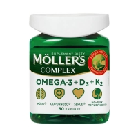 Mollers Complex omega-3 норвезький риб'ячий жир натуральний в капсулах + віт D 2000, віт До 50 мкг + 60 шт 