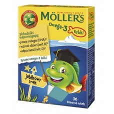 Mollers Omega-3 рибки, зі смаком яблука, 36 шт