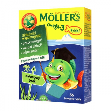 Mollers Omega-3 рибки, фруктовий смак, 36 шт