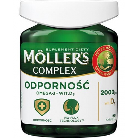 Mollers Complex omega-3 норвезький риб'ячий жир натуральний в капсулах + віт D 2000  60 шт 