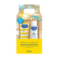 Набір засобів - Mustela Bébé водостійке молочко для засмаги для дітей SPF 50+ 40 мл + Гель для волосся і тіла Mustela Bebe Enfant 100 мл