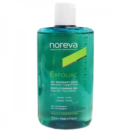 Гель м'який для очищення обличчя Noreva Exfoliac Gel Moussant Doux 250мл