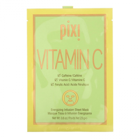 Тканинна маска для обличчя з вітаміном С Pixi Vitamin-C Energizing Infusion Sheet Mask 3шт. Тканинна маска для обличчя з вітаміном С Pixi Vitamin-C Energizing Infusion Sheet Mask 3шт.