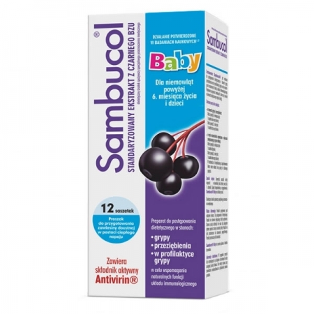 Sambucol Baby, для дітей після 6 місяців, 12 пакетиків