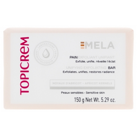 Topicrem MELA Pain Exfoliant Unifiant 150 г – Кускове мило для очищення та вирівнювання тону шкіри