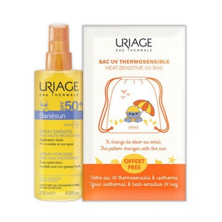 Cонцезахитний спрей для дітей Uriage Bariesun Kids Spray Very High Protection SPF 50+ без ароматизаторів + подарунок пляжний рюбзак
